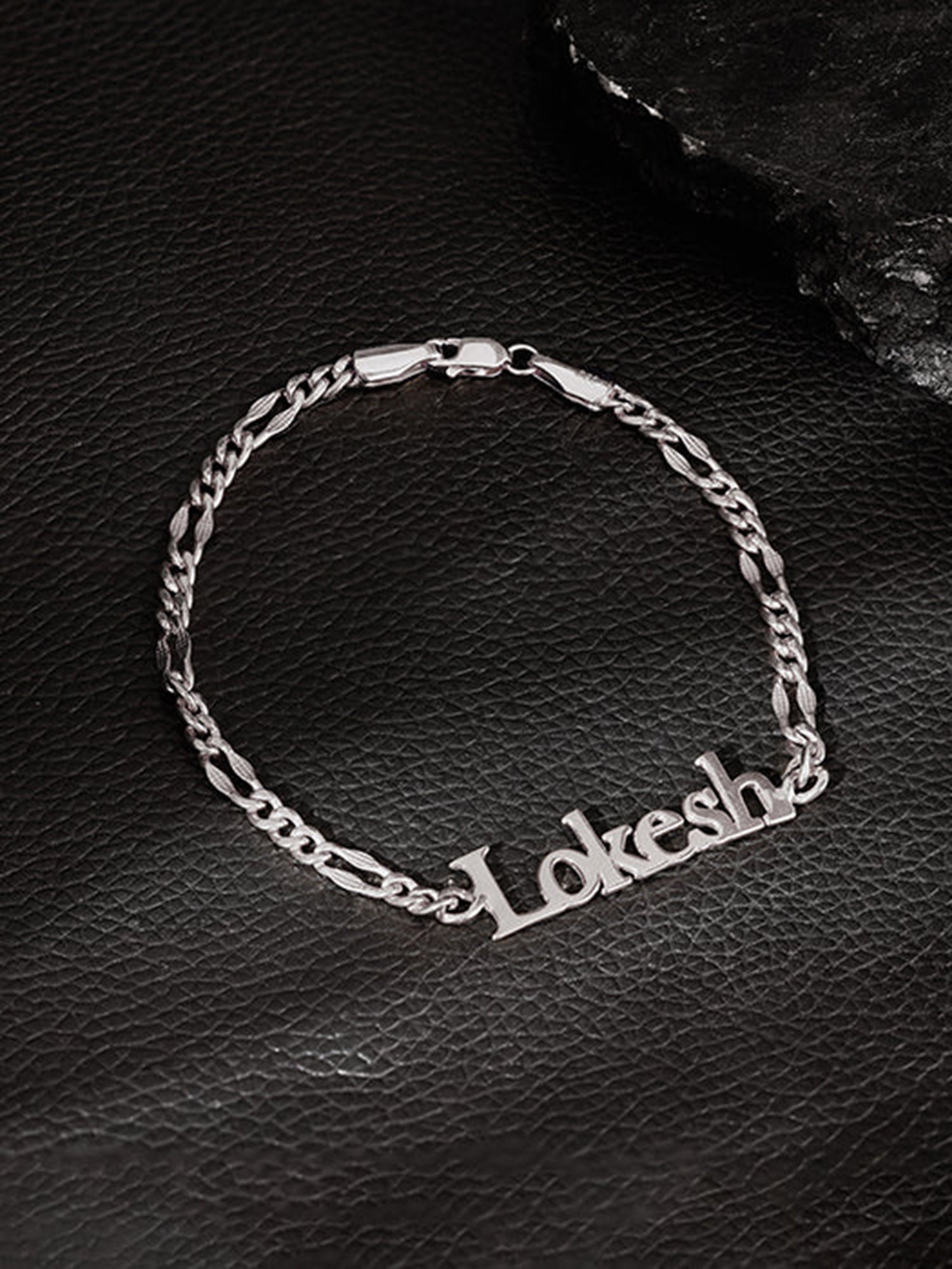 Silver Personalised Name Bracelet For Him