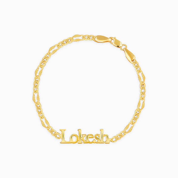 Golden Personalised Name Bracelet For Him