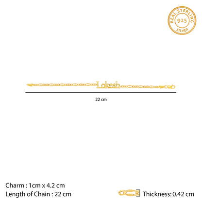 Golden Personalised Name Bracelet For Him