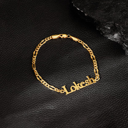 Golden Personalised Name Bracelet For Him