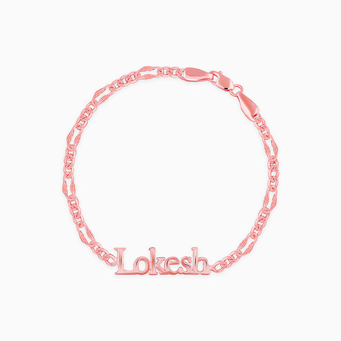 Rose Gold Personalised Name Bracelet For Him