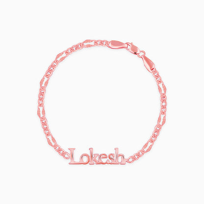 Rose Gold Personalised Name Bracelet For Him