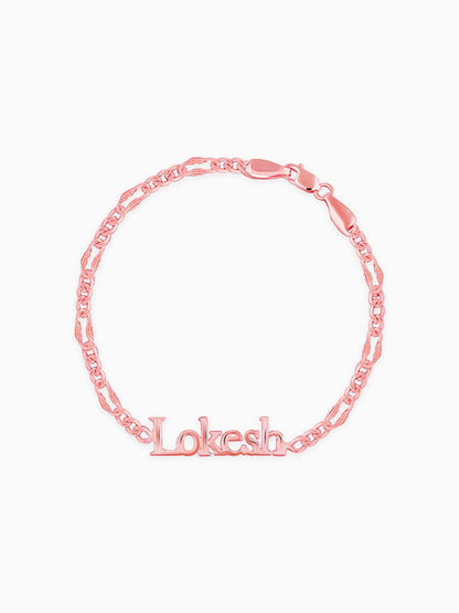 Rose Gold Personalised Name Bracelet For Him