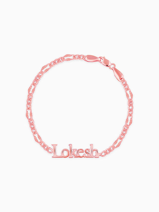 Rose Gold Personalised Name Bracelet For Him