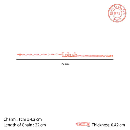 Rose Gold Personalised Name Bracelet For Him