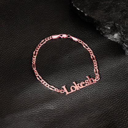 Rose Gold Personalised Name Bracelet For Him