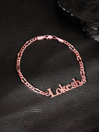 Rose Gold Personalised Name Bracelet For Him