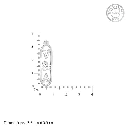 Silver Personalised Bar Initial Pendant For Him