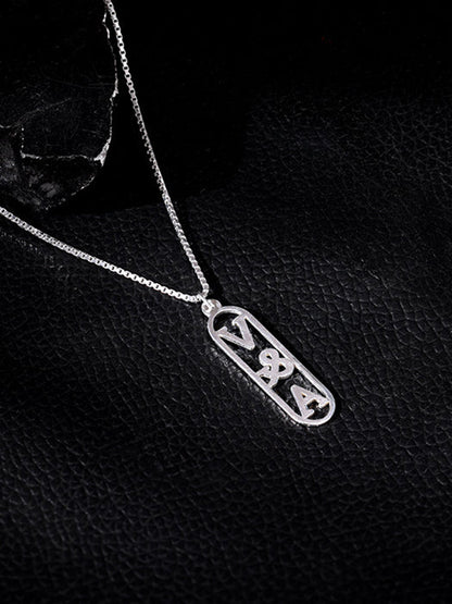 Silver Personalised Bar Initial Pendant For Him