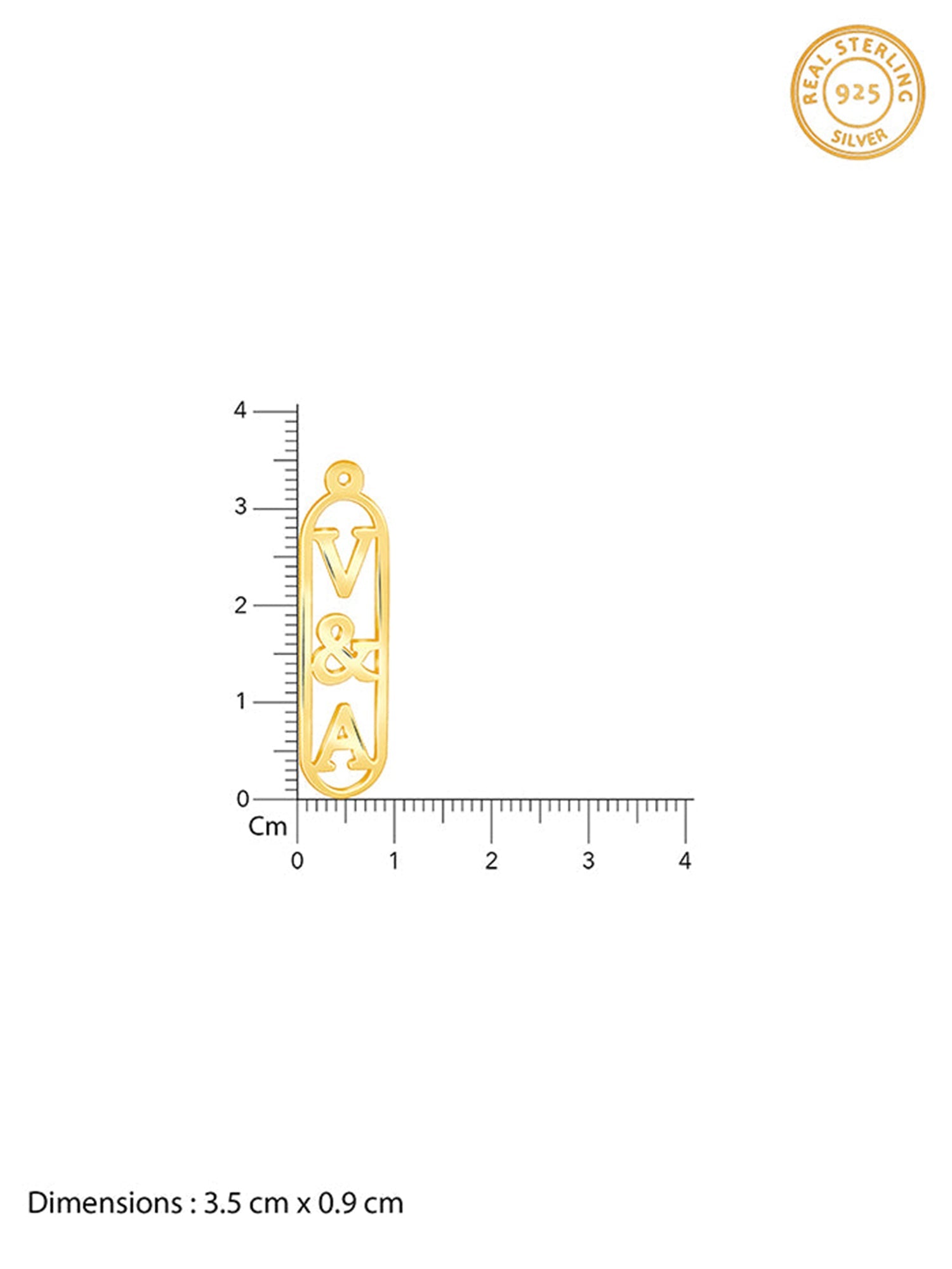 Golden Personalised Bar Initial Pendant For Him