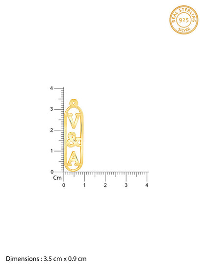 Golden Personalised Bar Initial Pendant For Him