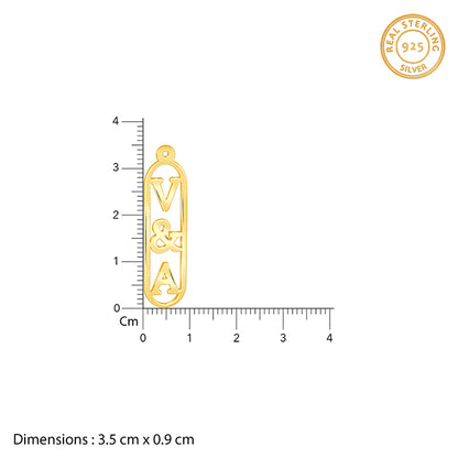 Golden Personalised Bar Initial Pendant For Him