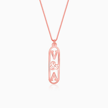 Rose Gold Bar Initial Personalised Pendant For Him