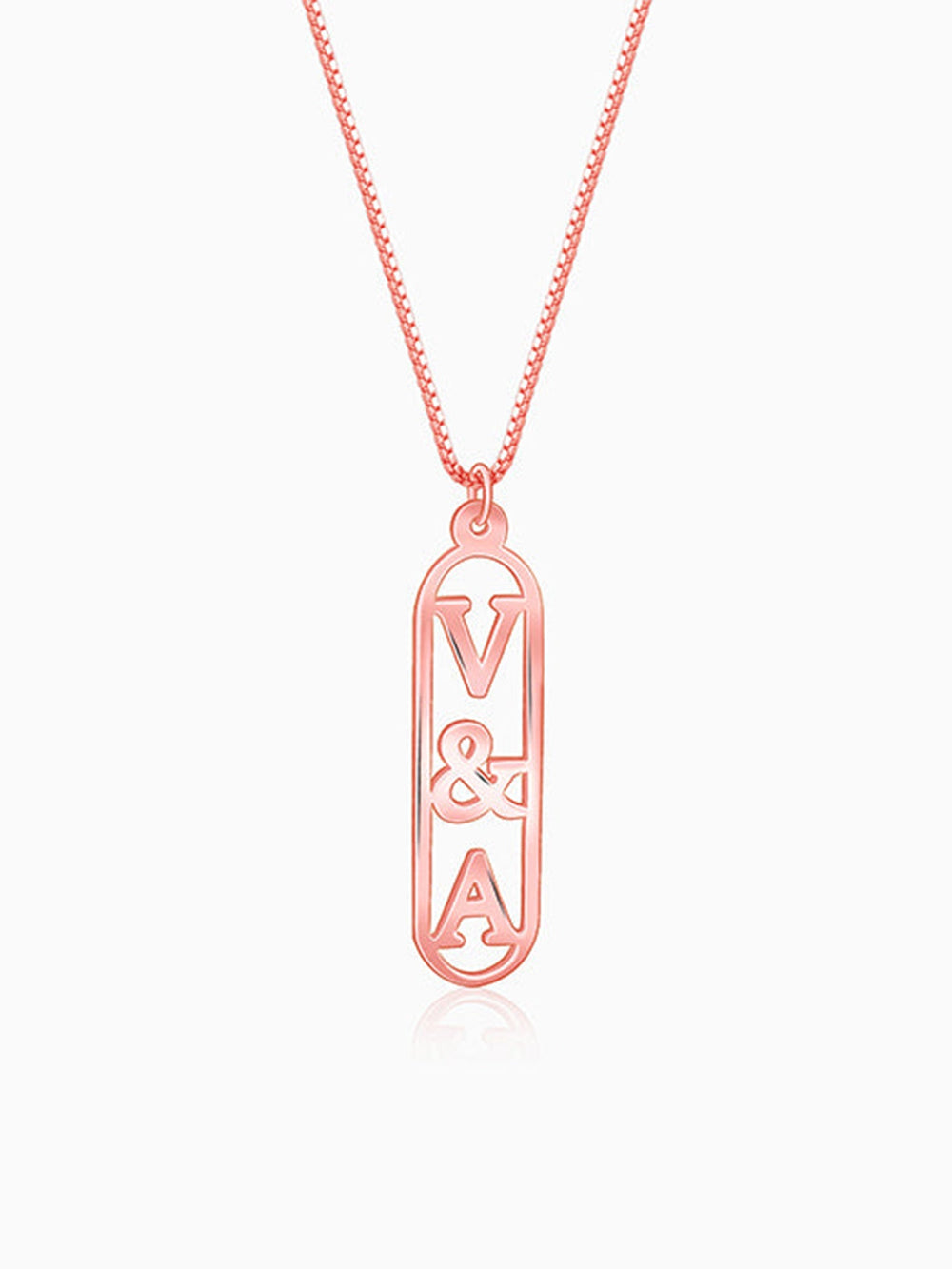 Rose Gold Bar Initial Personalised Pendant For Him