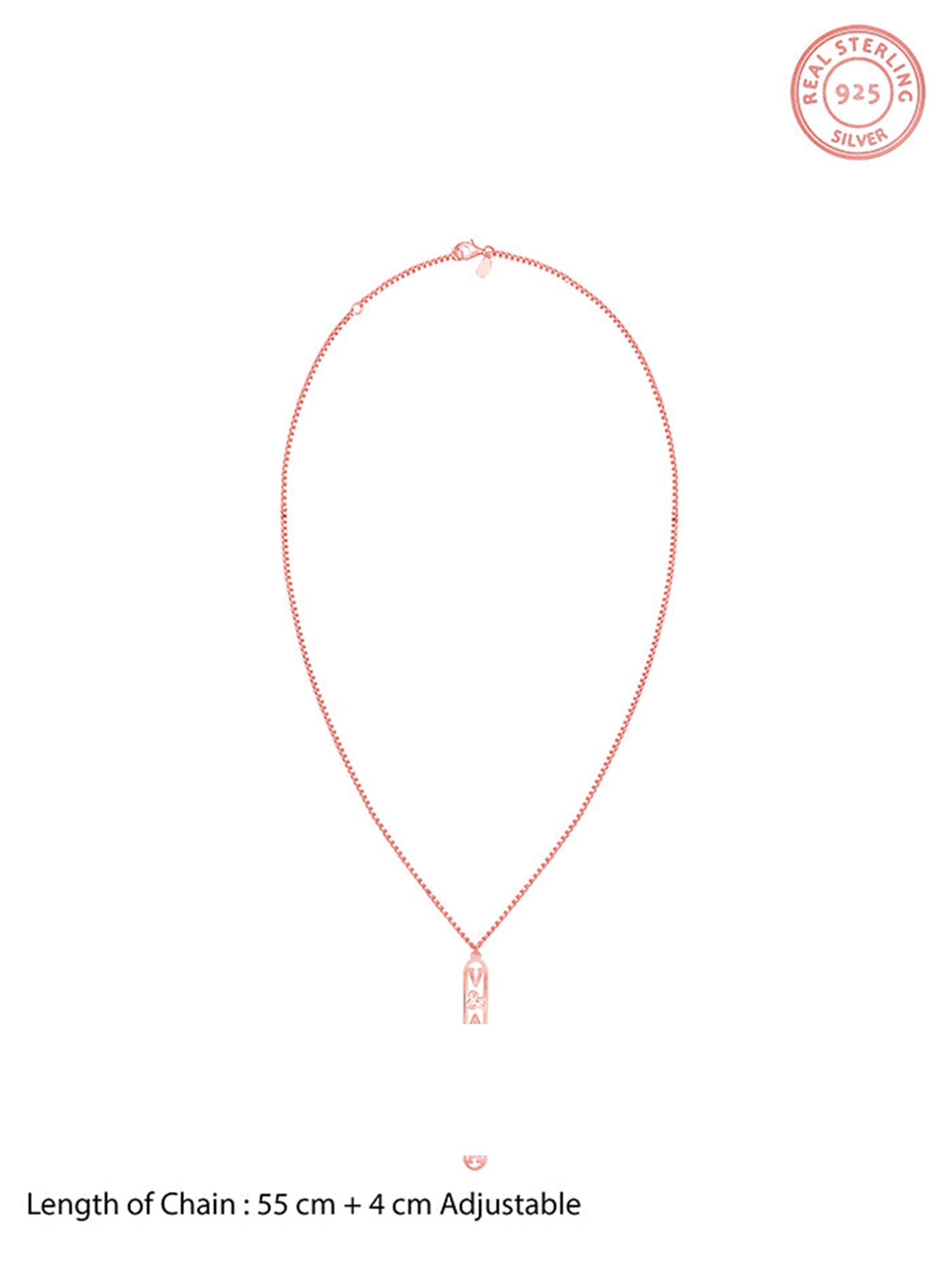 Rose Gold Bar Initial Personalised Pendant For Him
