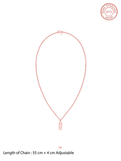 Rose Gold Bar Initial Personalised Pendant For Him