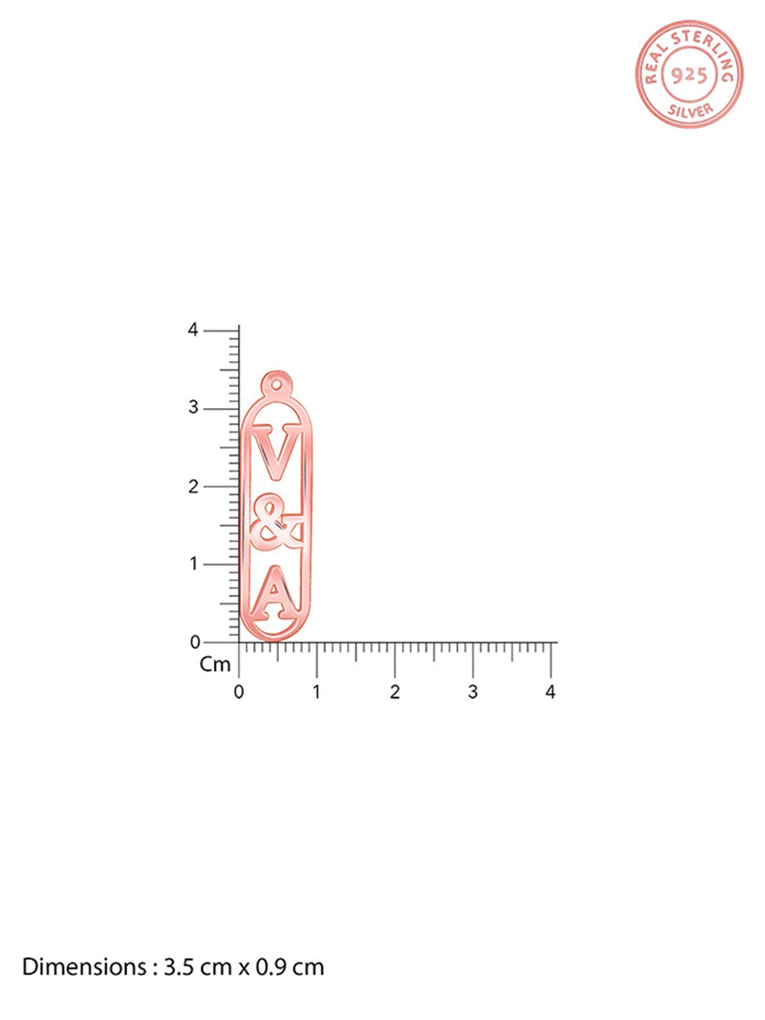 Rose Gold Bar Initial Personalised Pendant For Him