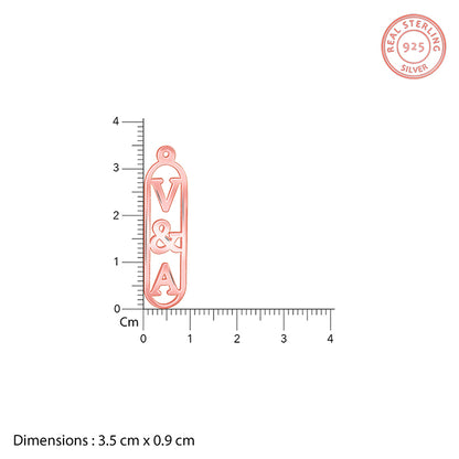 Rose Gold Bar Initial Personalised Pendant For Him