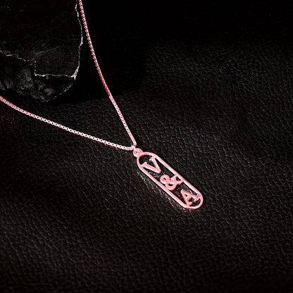 Rose Gold Bar Initial Personalised Pendant For Him