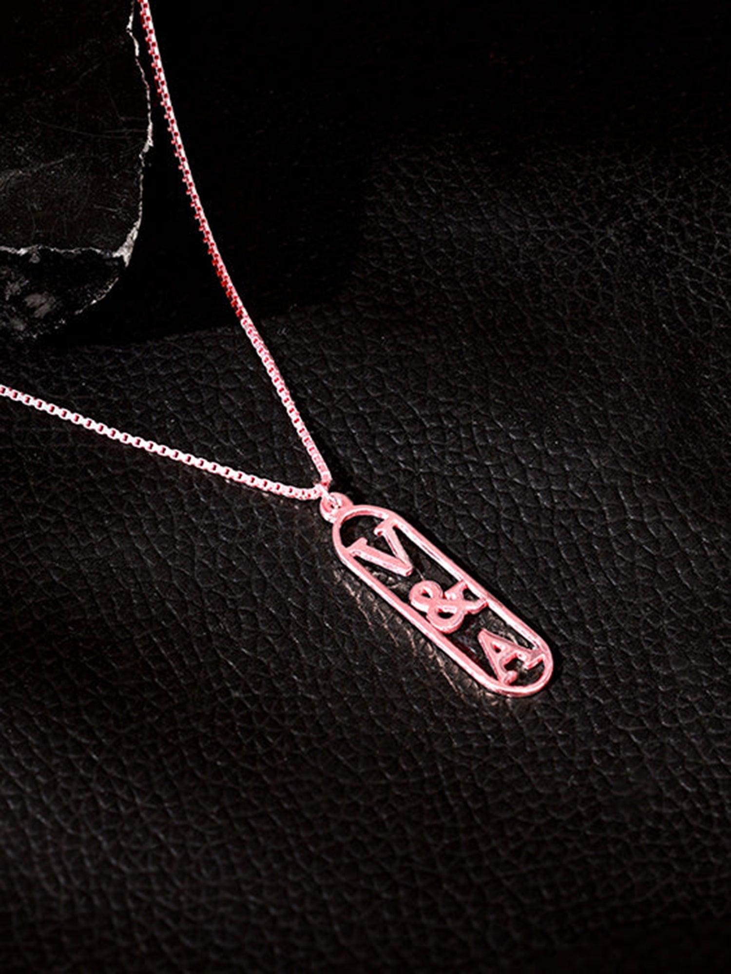 Rose Gold Bar Initial Personalised Pendant For Him