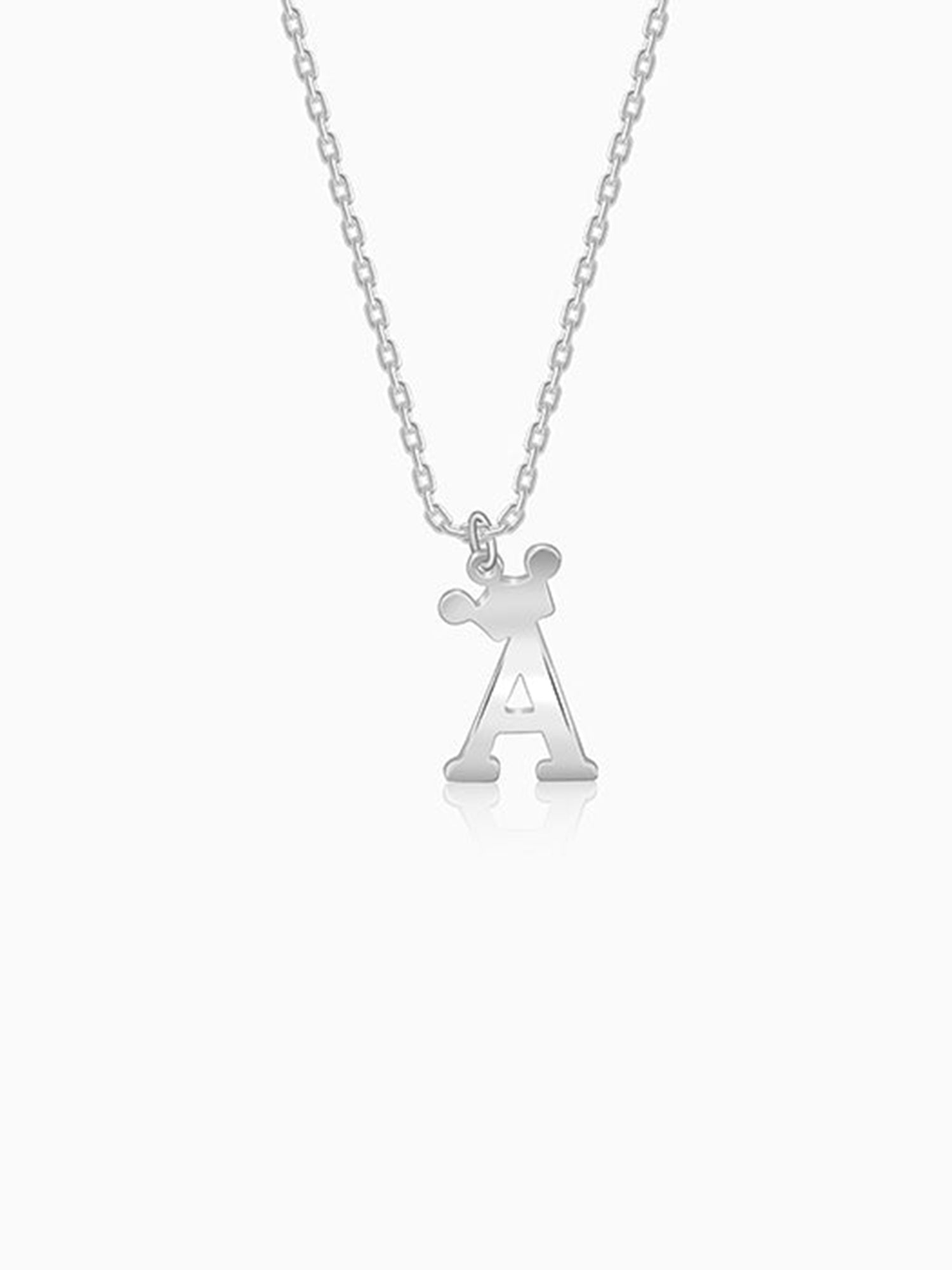 Silver Personalised Crown Initial Pendant