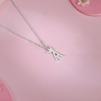 Silver Personalised Crown Initial Pendant