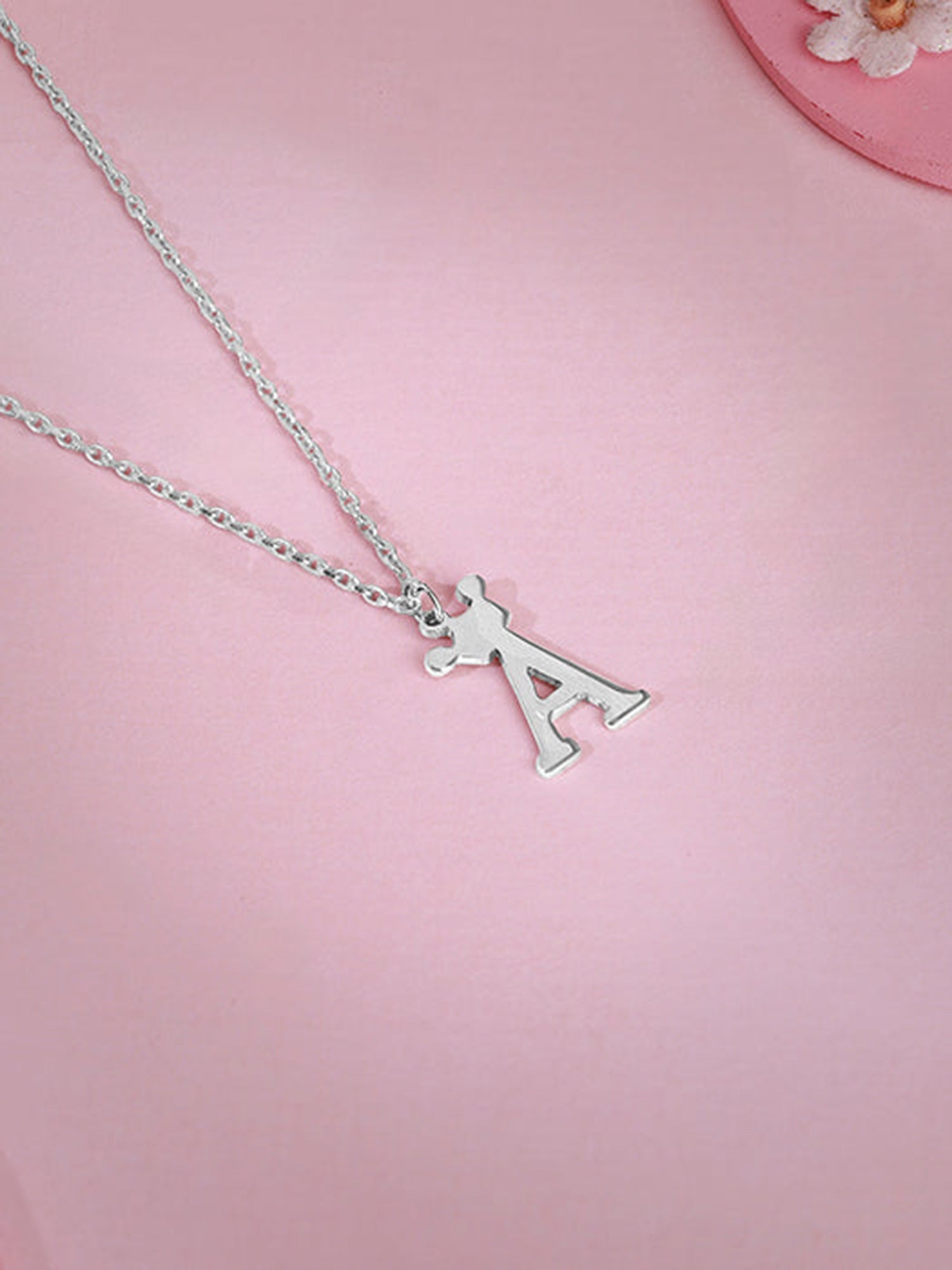 Silver Personalised Crown Initial Pendant