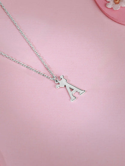 Silver Personalised Crown Initial Pendant
