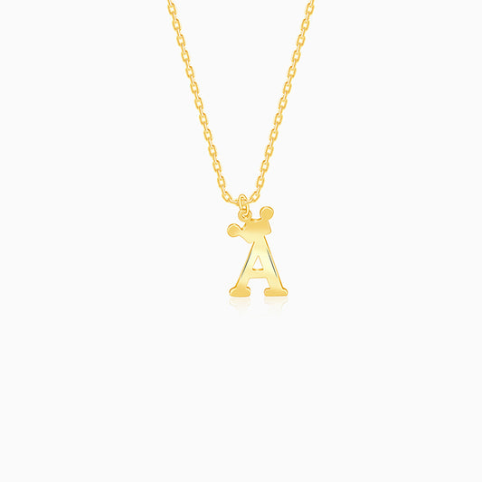 Golden Personalised Crown Initial Pendant