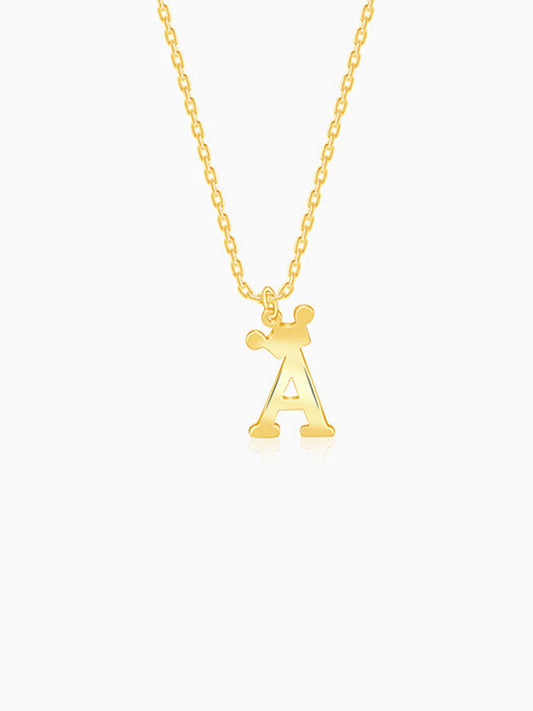 Golden Personalised Crown Initial Pendant