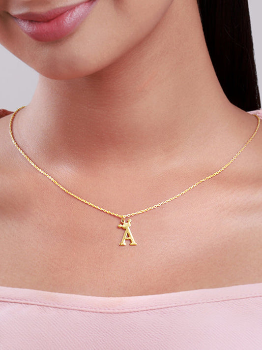 Golden Personalised Crown Initial Pendant