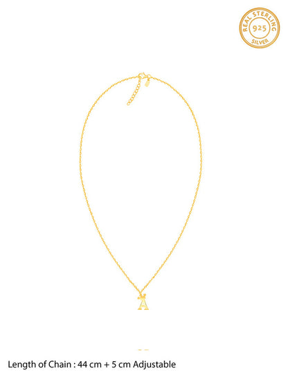 Golden Personalised Crown Initial Pendant