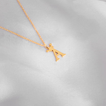 Golden Personalised Crown Initial Pendant