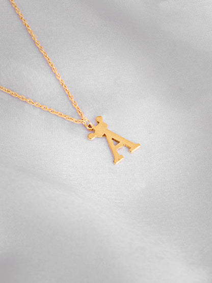 Golden Personalised Crown Initial Pendant