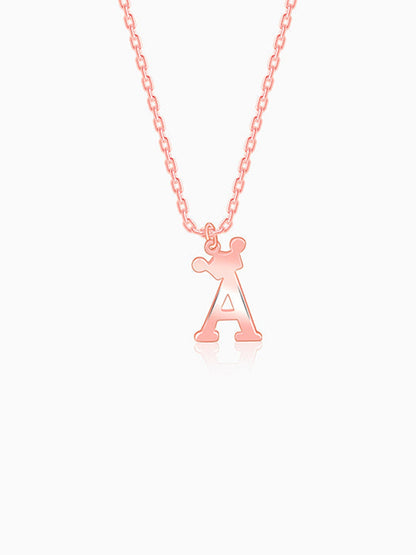 Rose Gold Personalised Crown Initial Pendant