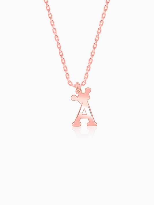 Rose Gold Personalised Crown Initial Pendant