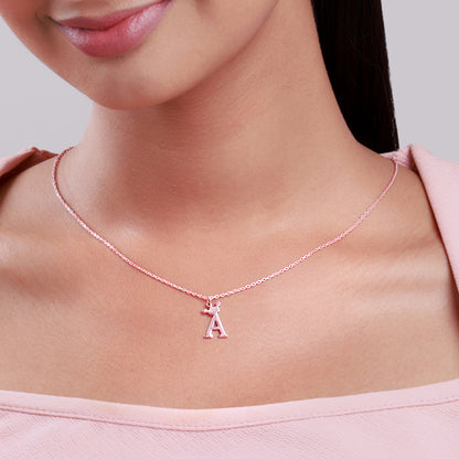 Rose Gold Personalised Crown Initial Pendant