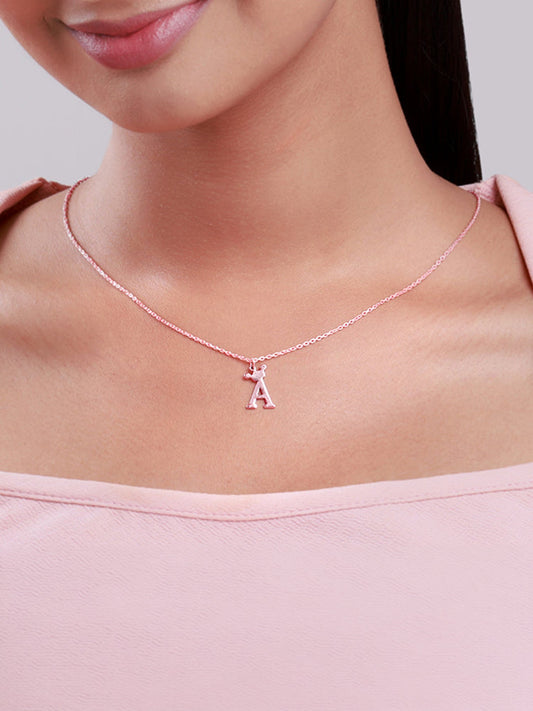 Rose Gold Personalised Crown Initial Pendant