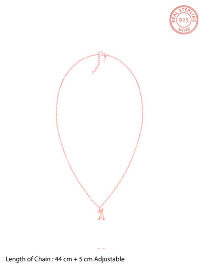Rose Gold Personalised Crown Initial Pendant