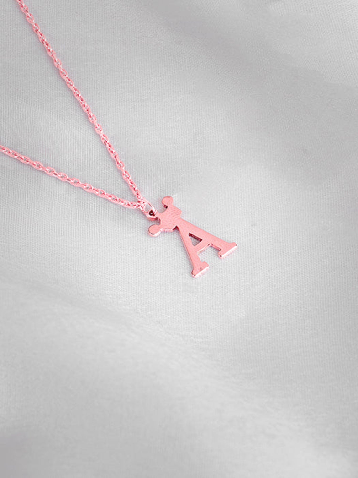 Rose Gold Personalised Crown Initial Pendant