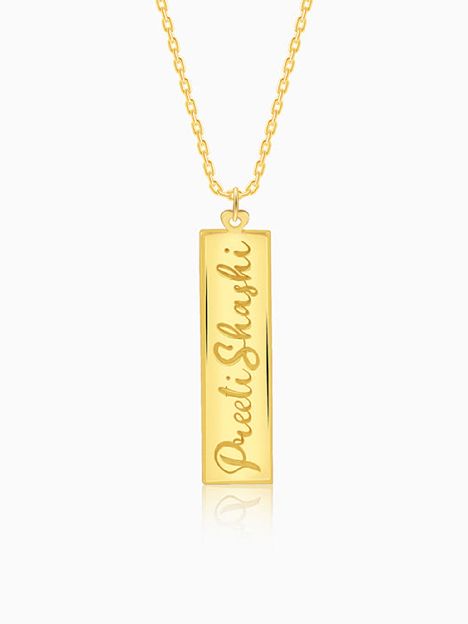 Golden Personalised Two-Name Bar Pendant
