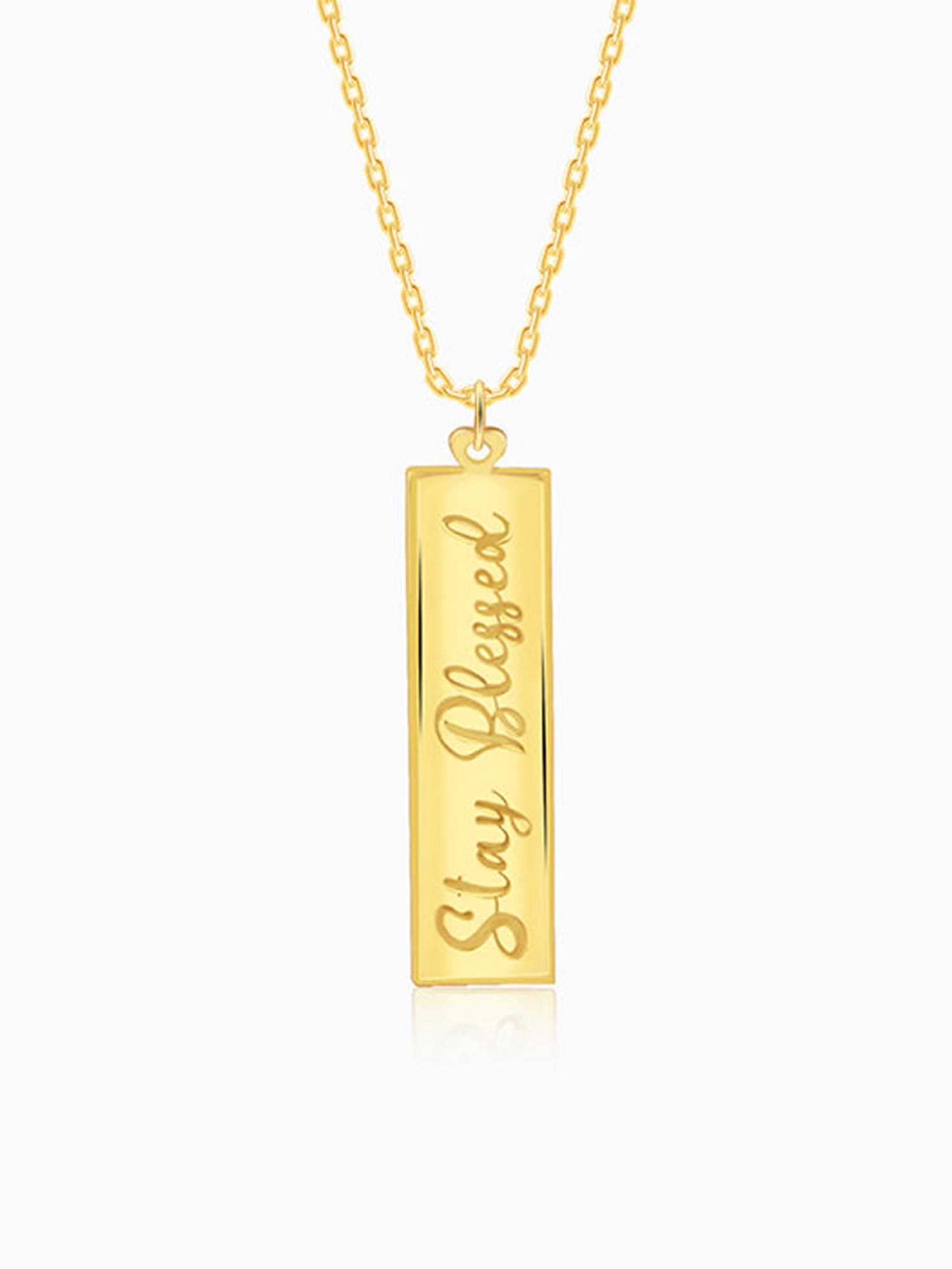 Golden Personalised Two-Name Bar Pendant