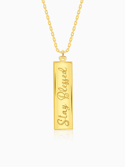 Golden Personalised Two-Name Bar Pendant