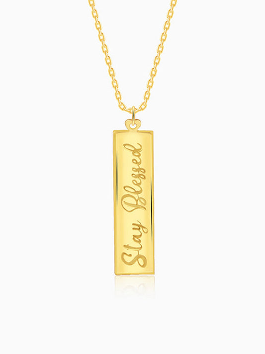 Golden Personalised Two-Name Bar Pendant