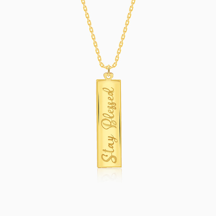 Golden Personalised Two-Name Bar Pendant