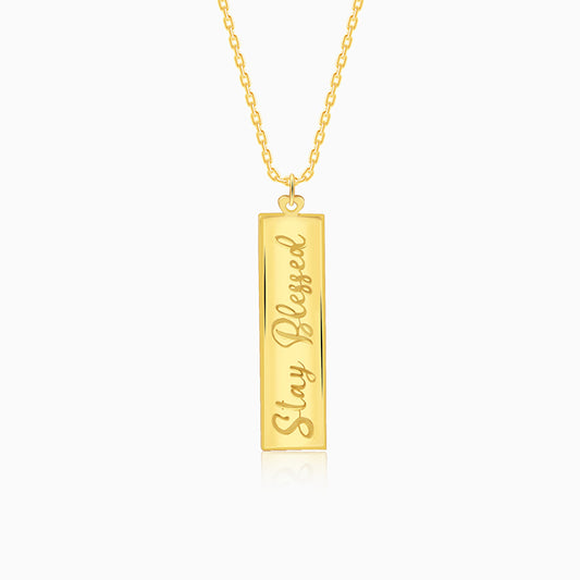 Golden Personalised Two-Name Bar Pendant
