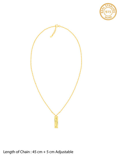 Golden Personalised Two-Name Bar Pendant