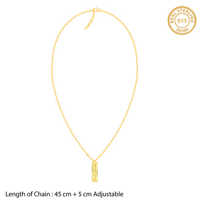 Golden Personalised Two-Name Bar Pendant