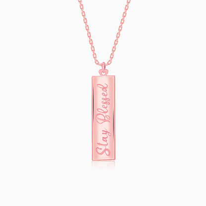 Rose Gold Personalised Two-Name Bar Pendant