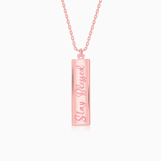 Rose Gold Personalised Two-Name Bar Pendant